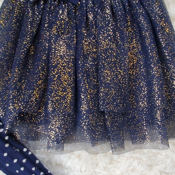 EUC Hanna Andersson Sparkle Holiday Dress & Tights - Picture 2 of 8